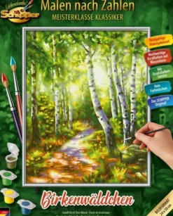 Mnz numeromaalaus small birch tree wood