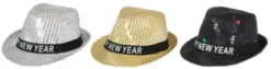 Newyear paljettihattu led valot kulta