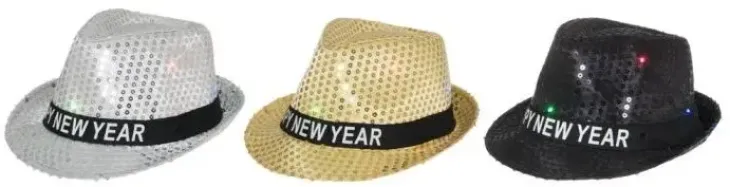 Newyear paljettihattu led valot kulta
