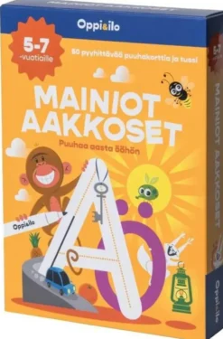 Oppi ja ilo mainiot aakkoset puuhakortit