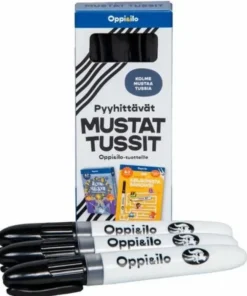 Oppi ja ilo pyyhittävät mustat tussit
