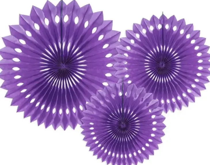 Paperiviuhkat violetit 20-30cm 3kpl