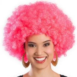 Peruukki afro kirkas pinkki