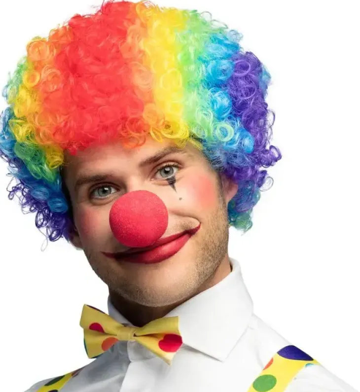 Peruukki clown curly multicoloured