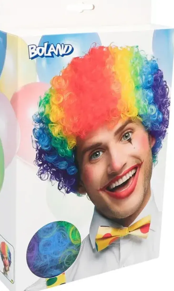 Peruukki clown curly multicoloured