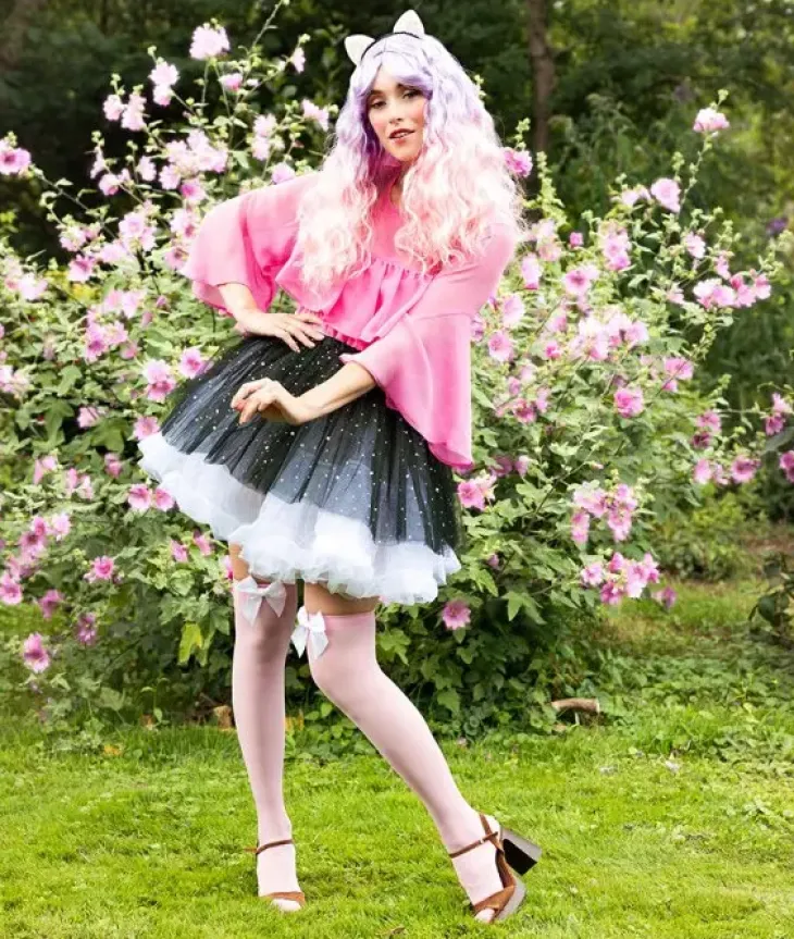 Peruukki pinkki/violetti