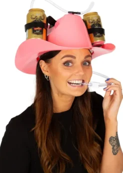 Pinkki cowboy juomahattu