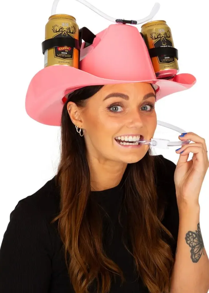 Pinkki cowboy juomahattu