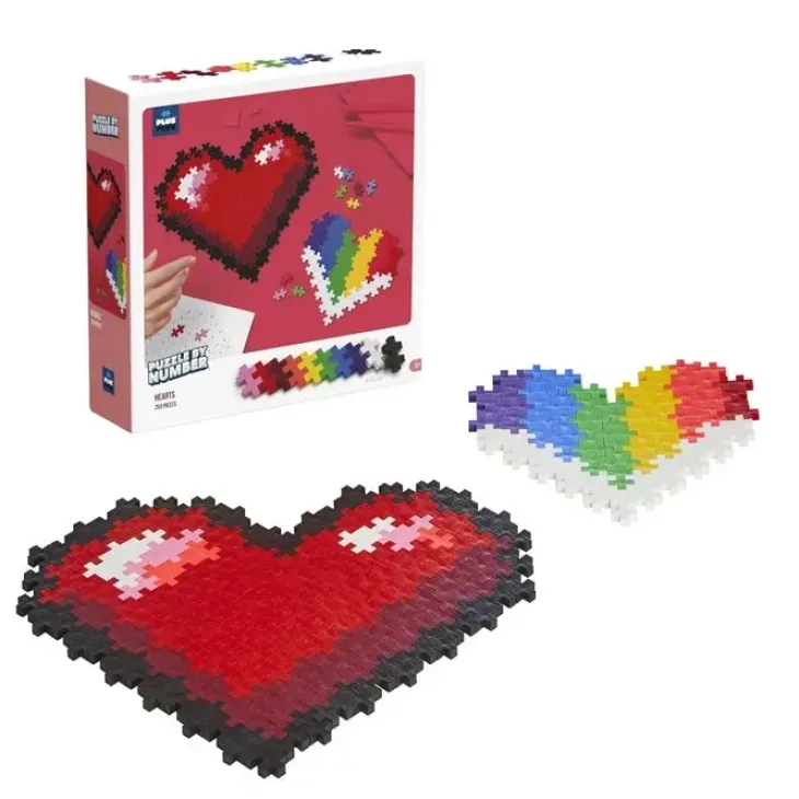 Plus plus puzzle by number sydämet