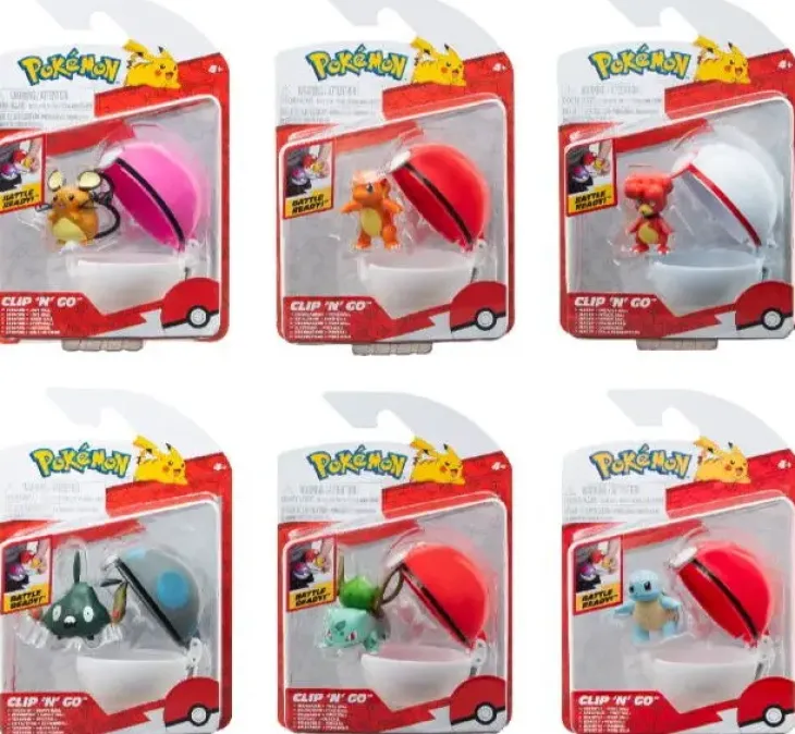 Pokemon clip'n go pallo ja figuuri