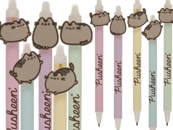 Pusheen geeli kynä sininen muste