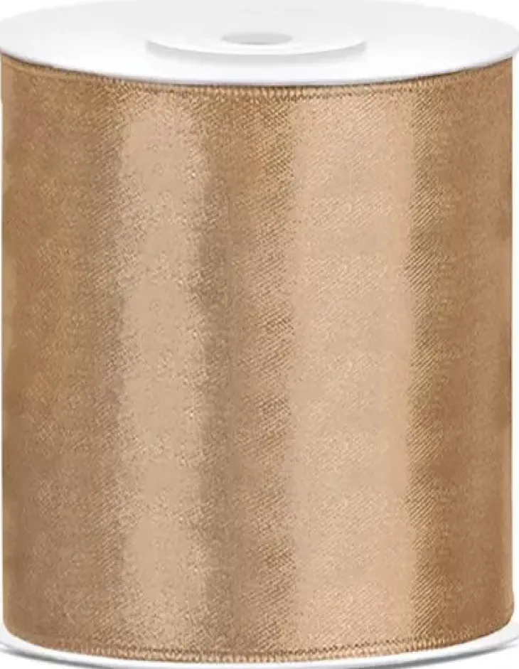 Satiininauha light gold 100mm/25m