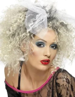 80s blondi kihara peruukki
