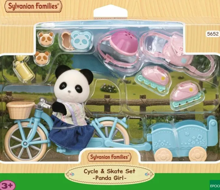 Sylvanian families pandatyttö pyörällä
