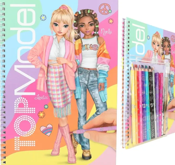 Topmodel suunnittelukirja & värityskynät