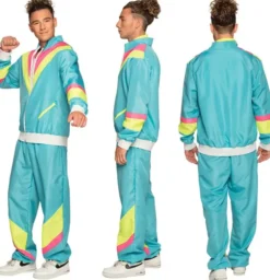 Tuulipuku retro jätkä neon sininen l