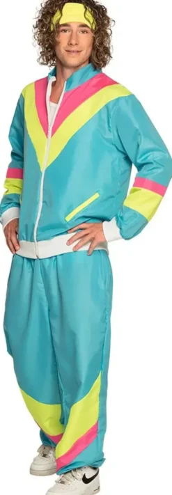 Tuulipuku retro jätkä neon sininen l