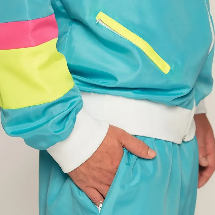 Tuulipuku retro jätkä neon sininen l
