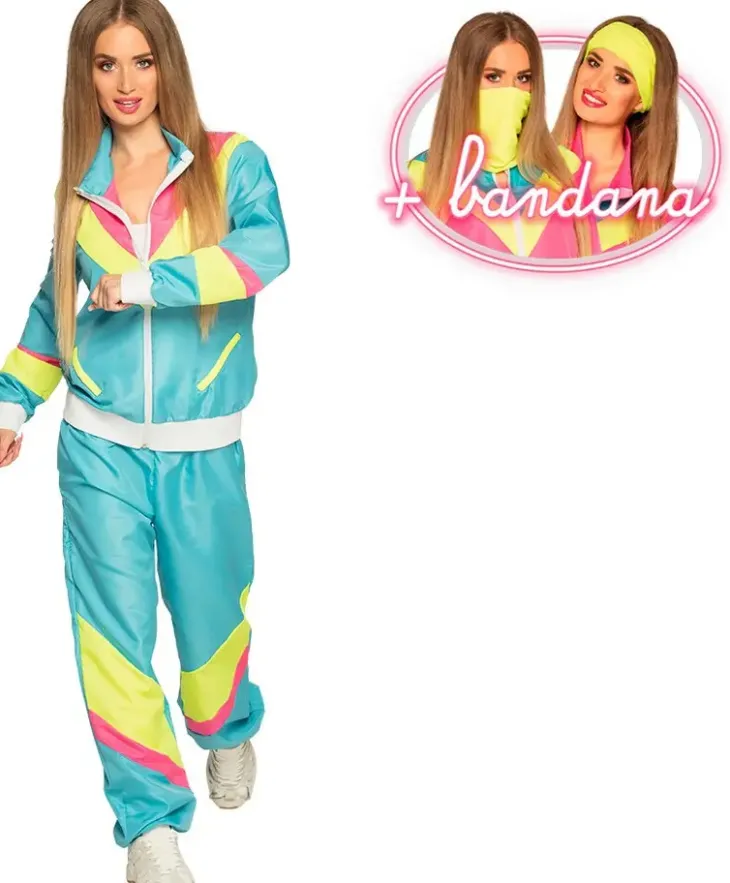 Tuulipuku retro nainen neon l