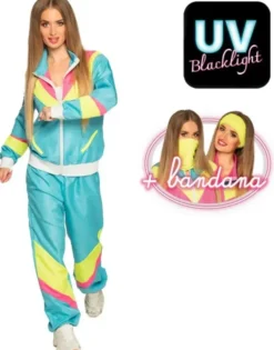 Tuulipuku retro nainen neon uv xl
