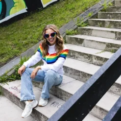 Tuulipuvuntakki vintage rainbow babe s