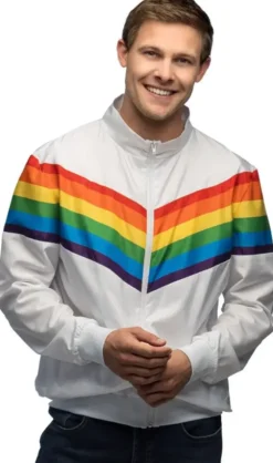 Tuulipuvuntakki vintage rainbow jätkä l