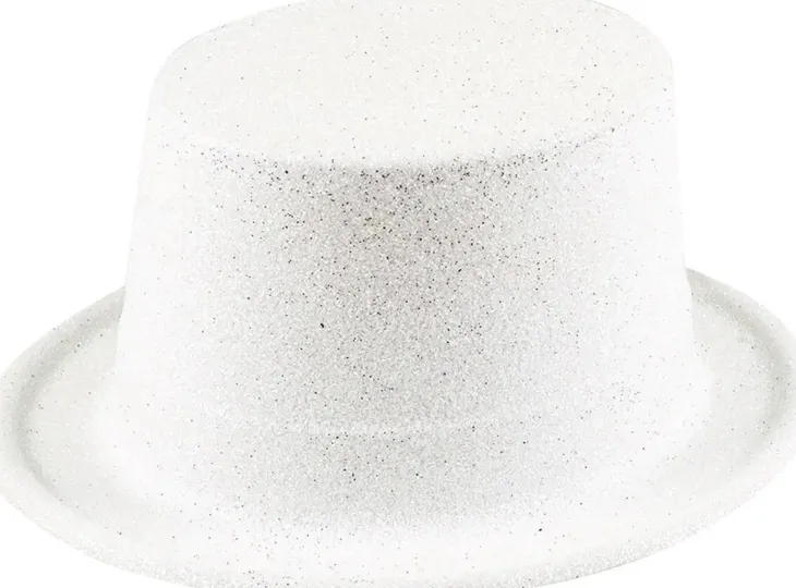 Valkoinen glitter hattu