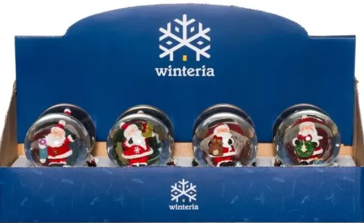 Winteria lumisadepallo 65mm joulupukki l